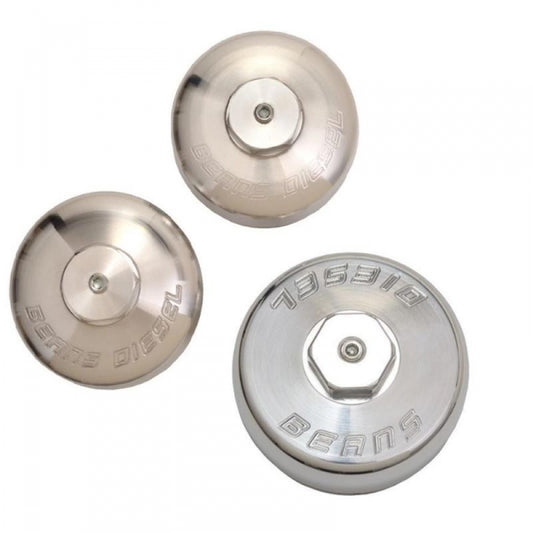 BEANS DIESEL 220023 3-PIECE BILLET FUEL & OIL FILTER CAP SET